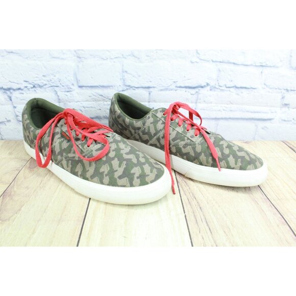 Supra Green Red Camouflage Canvas Skateboarding Shoes Size 13 - Picture 3 of 9